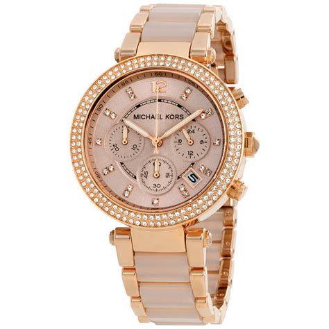 women michael kors watch rose gold|Michael Kors women's parker watch.